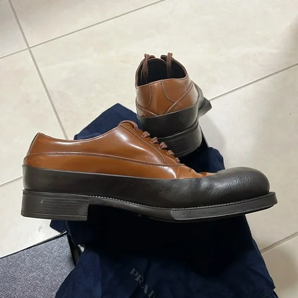 Prada Brown Shoe with rubber accent size 9 USA